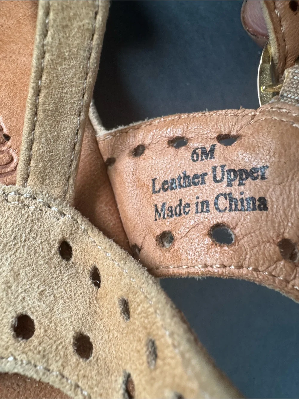 L'Amour Des Pieds Brenn wedge sandals featuring perforated suede. Size 6M
